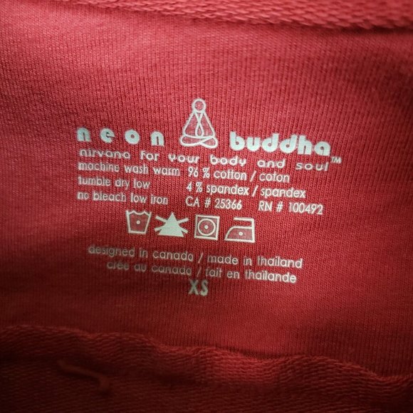 Neon Buddha Womens Jacket Sz XS Red Button Front‎ Pockets Cotton Blend - Picture 6 of 6